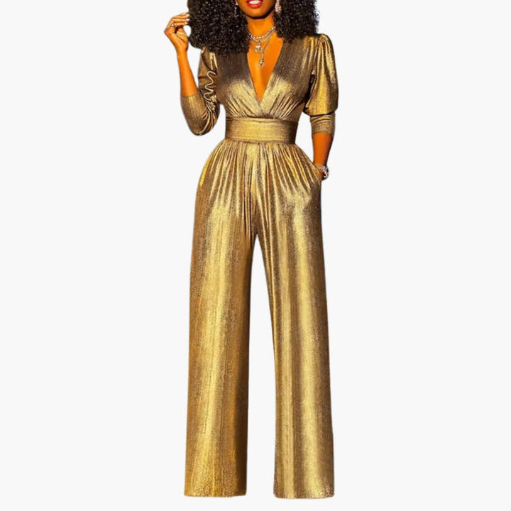 Dam Jumpsuit | Elegant | Djup V-ringning | Sommar