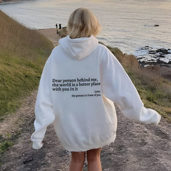 Huvtröja för kvinnor | Casual & Sportig | Tryckt design | Fickor & huva