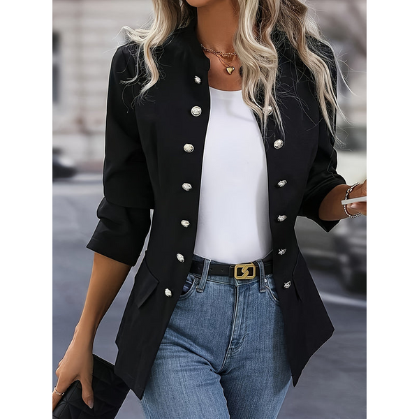 Vinterjacka Dam | Dubbelknäppt Blazer | Elegant Långärmad