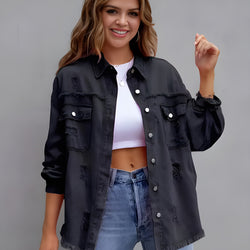Vinterjacka Dam | Boho-jeansjacka | Oversized casual stil
