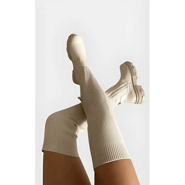 Skor dam | Sidodragkedja | Bekväm Passform | Stretch Stövlar