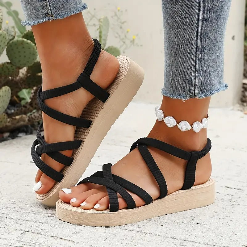 Damsandaler | Eleganta Remmar & Öppen Tå | Mellanhög Klack | EVA-material för Sommar