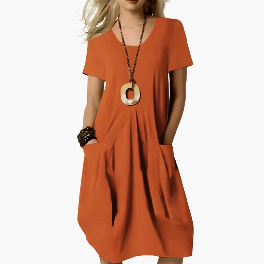 Dam Klänning | Oversized | Med Fickor | Sommar