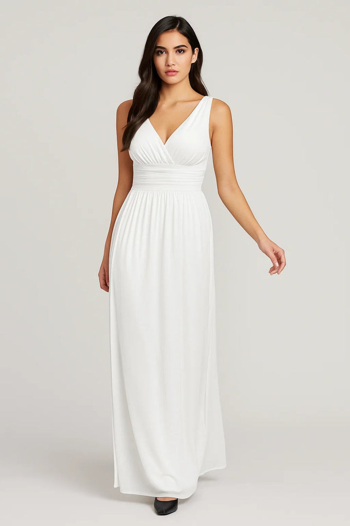 Dam Klänning | Elegant A-linje | V-hals | Sommar
