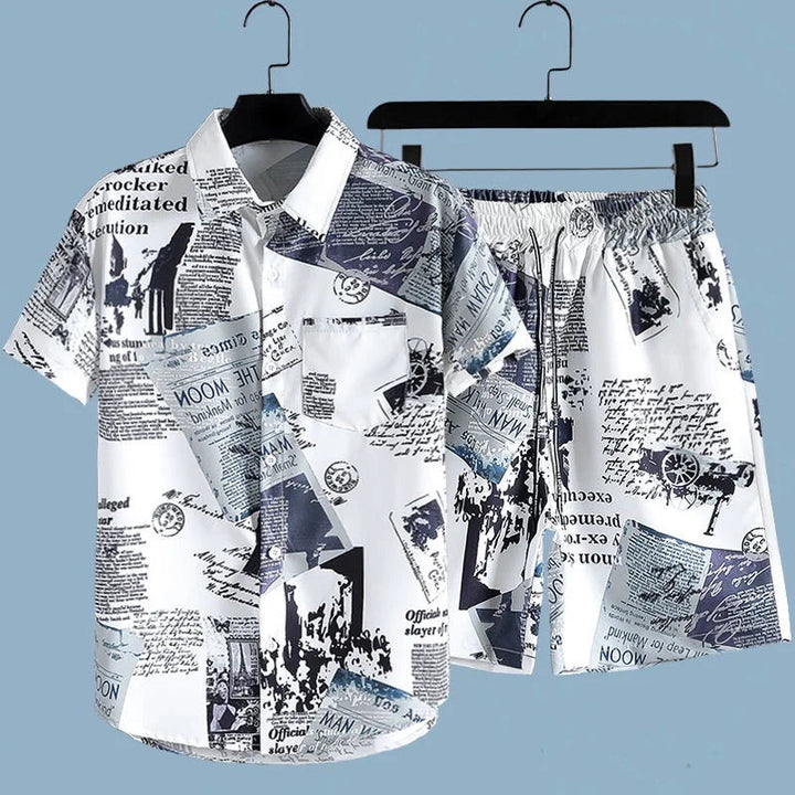 Herr Set | Oversized | Grafiskt Print | Sommar