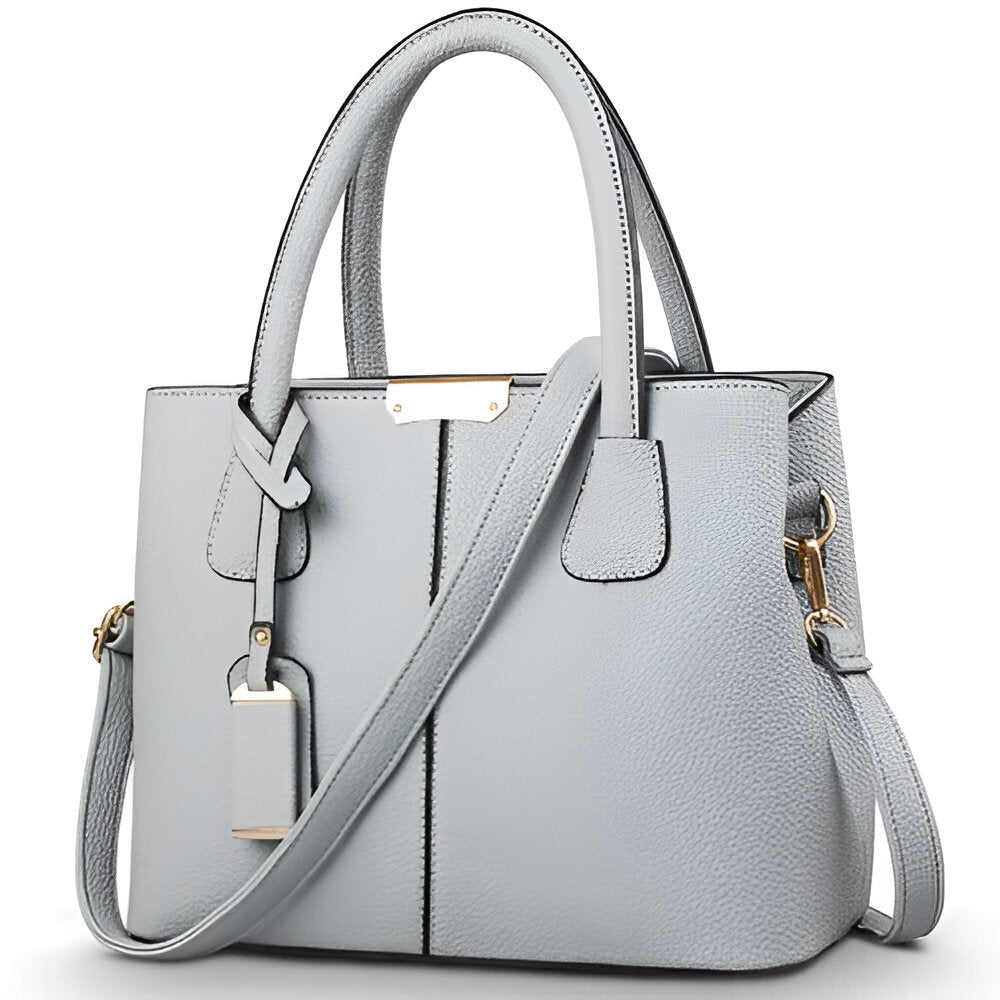 Damväska | Stor fyrkantig tote | Crossbody- och skuldra-väska | PU-läder