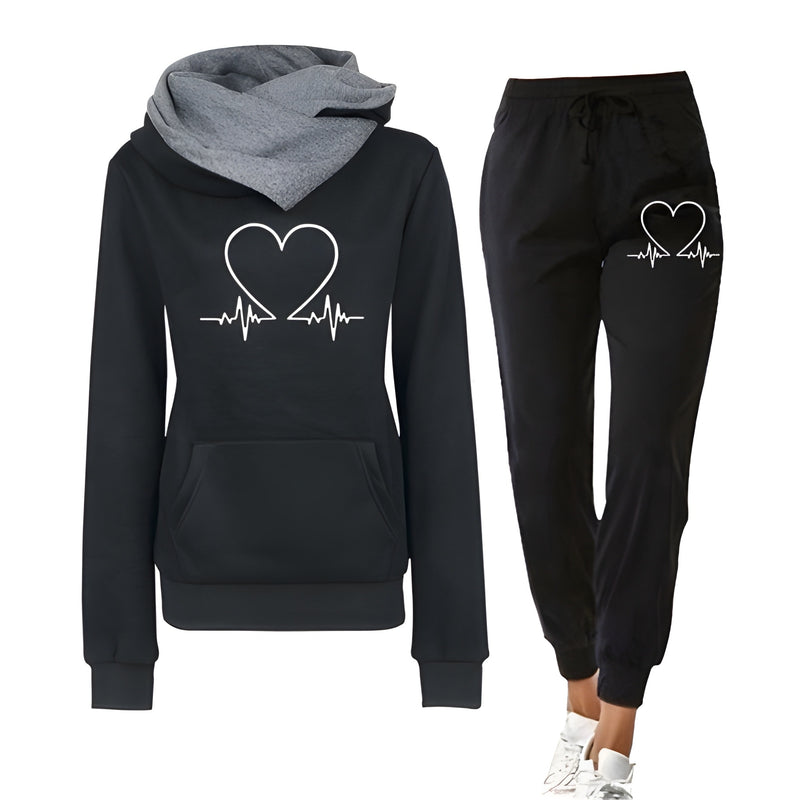 Kläder Dam | Tvådelad Träningsdräkt | Hoodie & Byxor | Sportigt & Bekvämt Set