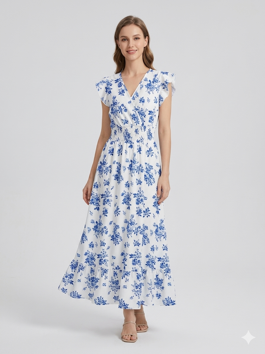 Dam Klänning | Elegant | V-ringning | Sommar