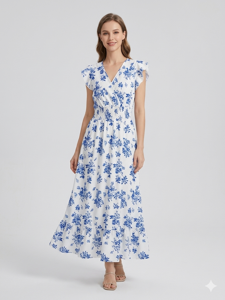Dam Klänning | Elegant | V-ringning | Sommar