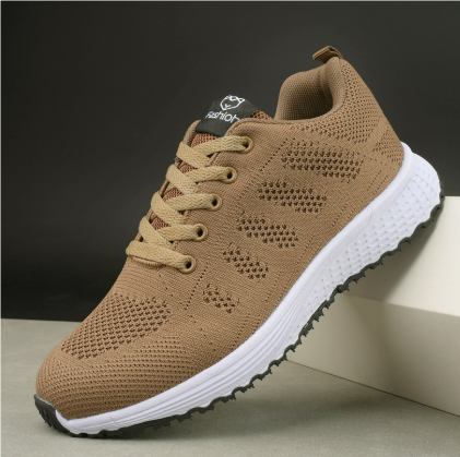 Dam Sneakers | Lätt & Andas | Kamouflagemönster | Stickad Meshdesign