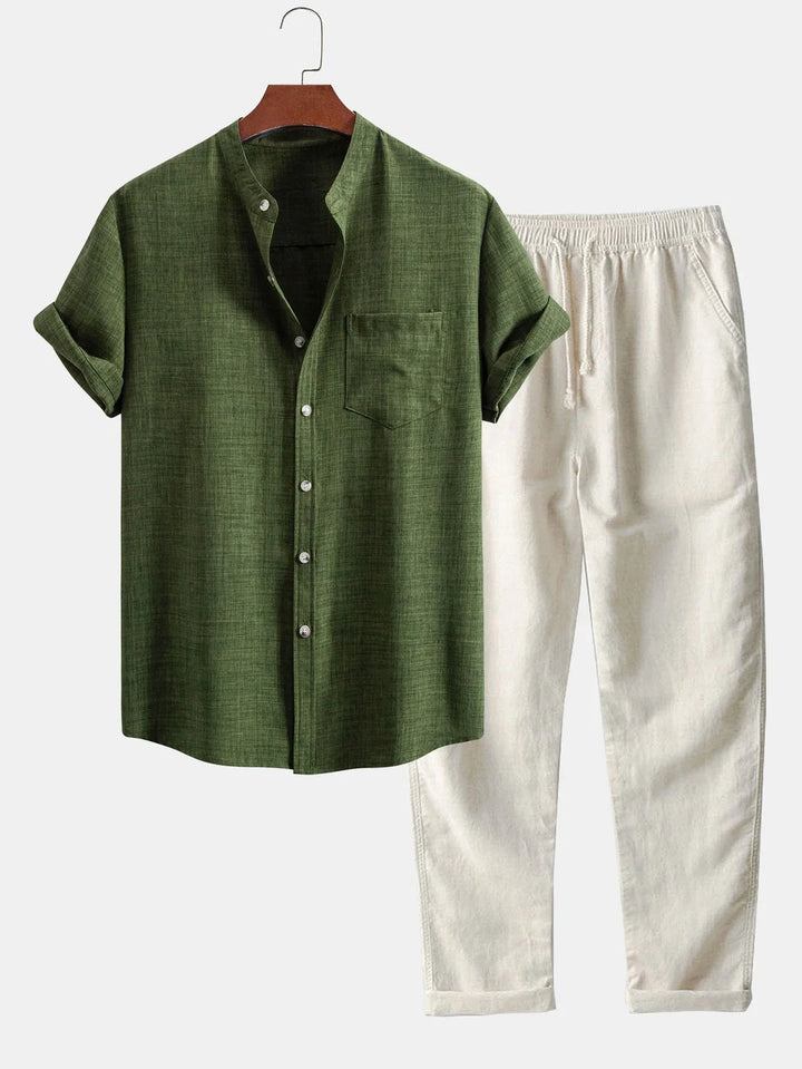 Herr Set | Elegant | Kort Ärm Med Knappar | Sommar
