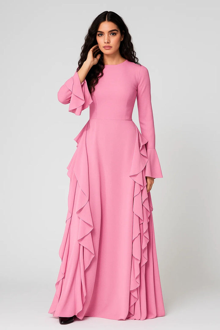 Dam Klänning | Elegant | Volangdetaljer | Sommar