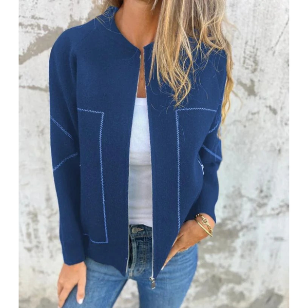 Kofta med Dragkedja | Elegant och Mjuk Stil | Stickad Tröja