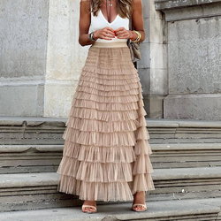 Sommarkjol för kvinnor | Boho Style | Plisserade & spetsdetaljer | Charmig & Elegant