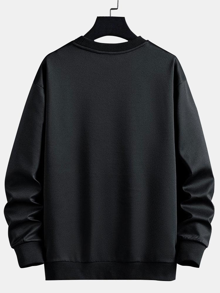 Herr Abstrakt Färgblock Sweatshirt - Avslappnad Passform