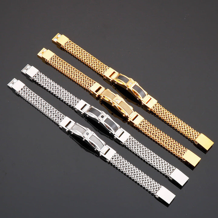 Herr Armband Titanium Stål Fyrkantig Design - Magnetisk Låsning