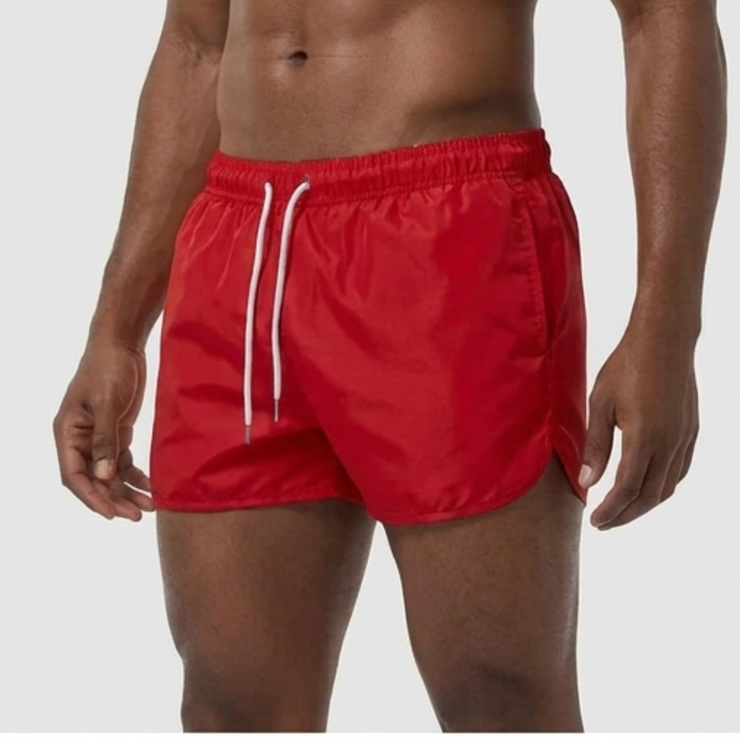 Herr Badeshorts Enkel Stil - Sommarklassiker - Röd