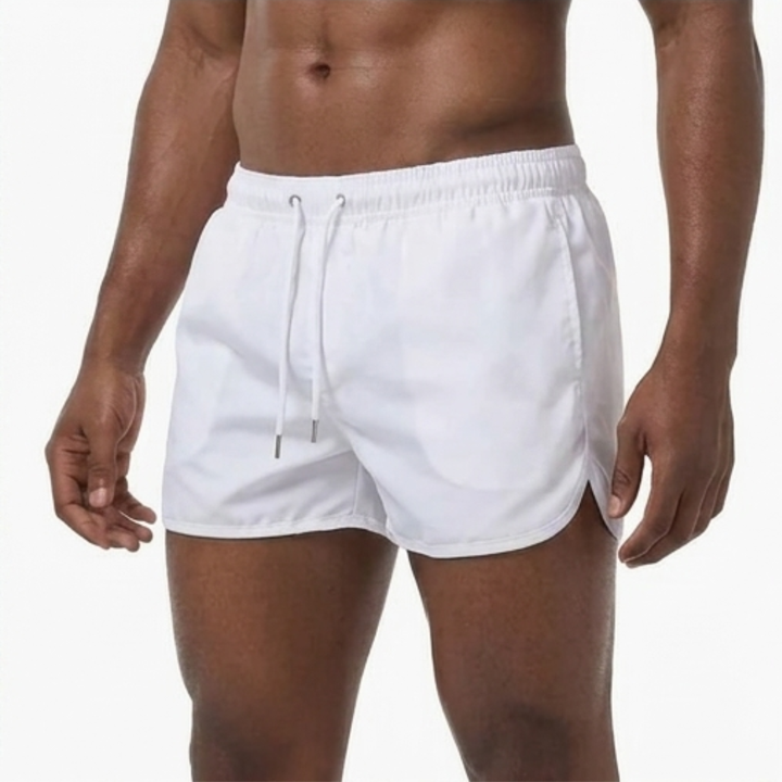 Herr Badeshorts Enkel Stil - Sommarklassiker - Vit