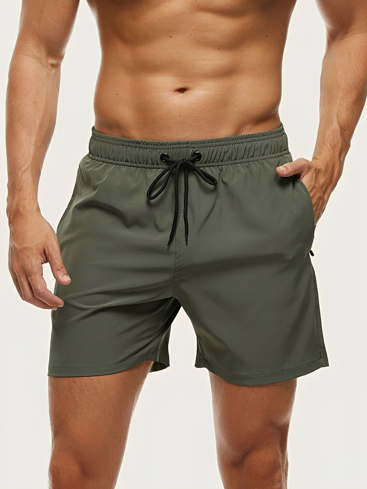 Herr Badeshorts - Snabbtorkande strandshorts - Armégrön