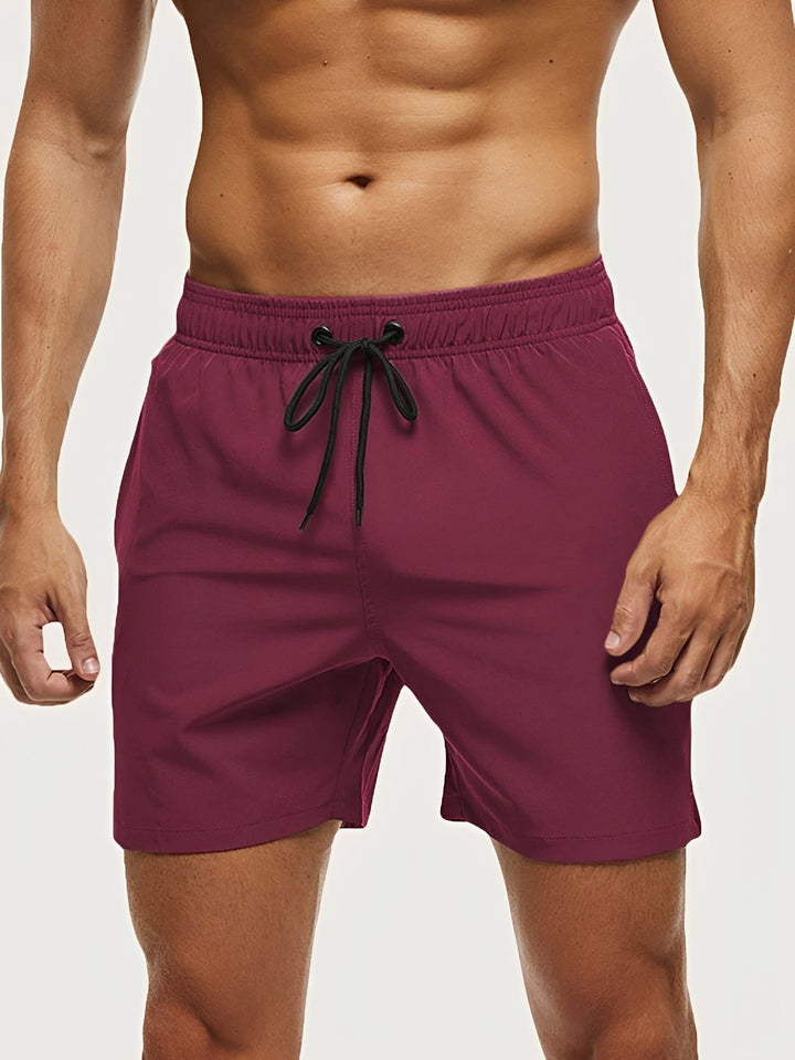 Herr Badeshorts - Snabbtorkande strandshorts - Vinröd