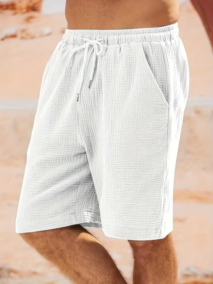 Herr Badeshorts Sommar - Klassisk Strandstil - Vit