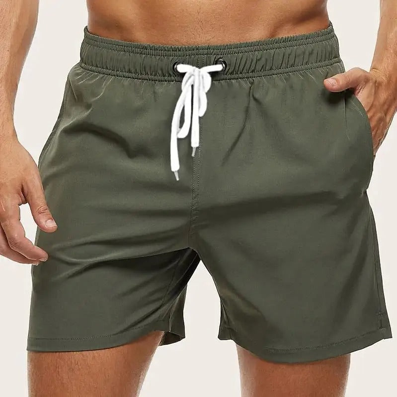 Herr Badshorts Pool Strand - Avslappnad Passform - Mörkgrön