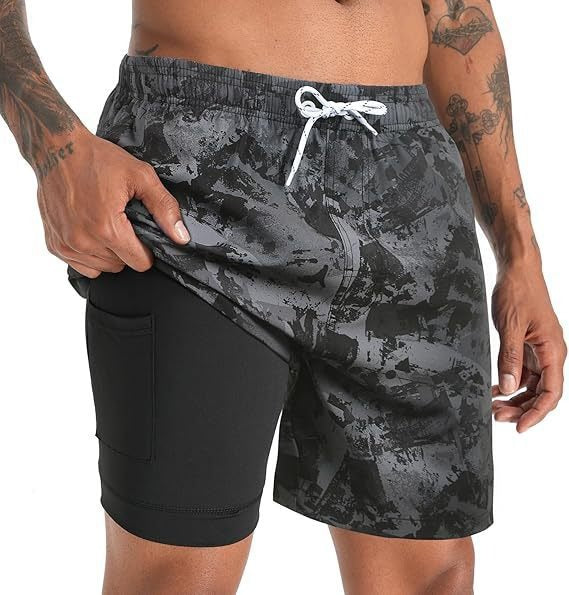 Herr Badshorts Sommar - Klassisk strandstil - Grå