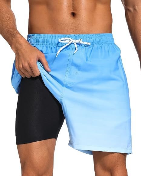 Herr Badshorts Sommar - Klassisk strandstil - Himmelblå