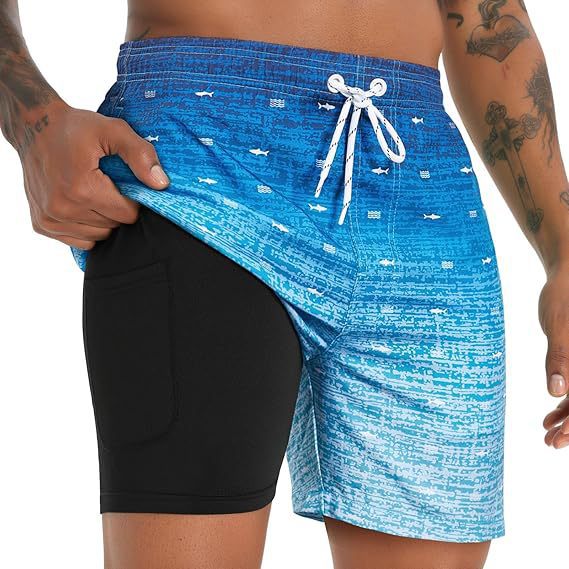 Herr Badshorts Sommar - Klassisk strandstil - Ljusblå
