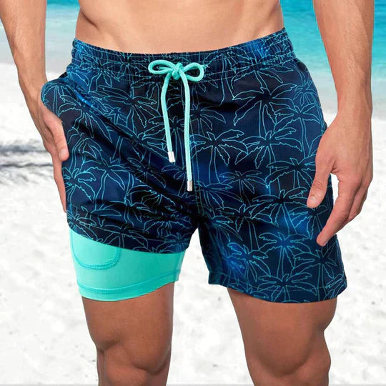 Herr Badshorts Sommar - Klassisk strandstil - Marinblå