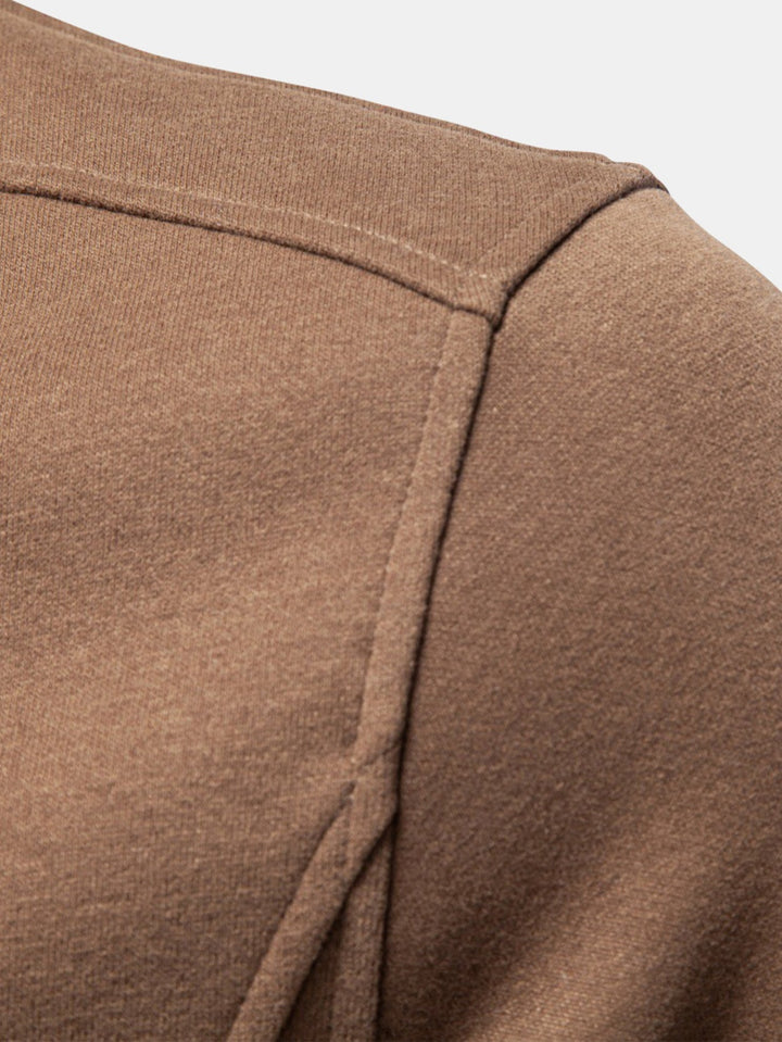 Herr Bomullsblandning Kvartsblixtad Sweatshirt - Klassisk Casual