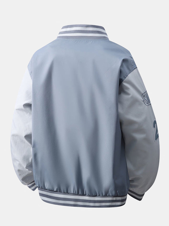 Herr Broderad Varsity Bomberjacka - Relaxad Passform Streetwear