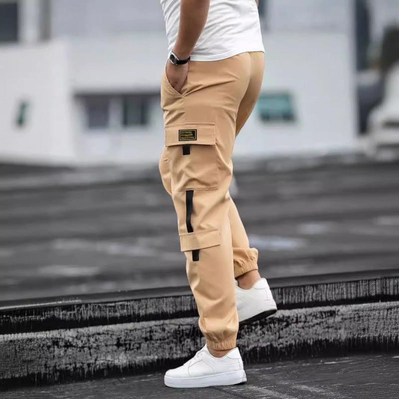 Herr Cargo Byxor - Flera Fickor &amp; Robust Passform - Beige
