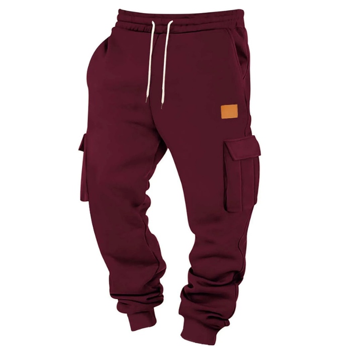 Herr Cargo Byxor Tapered - Praktisk Vinterstil - Burgundy