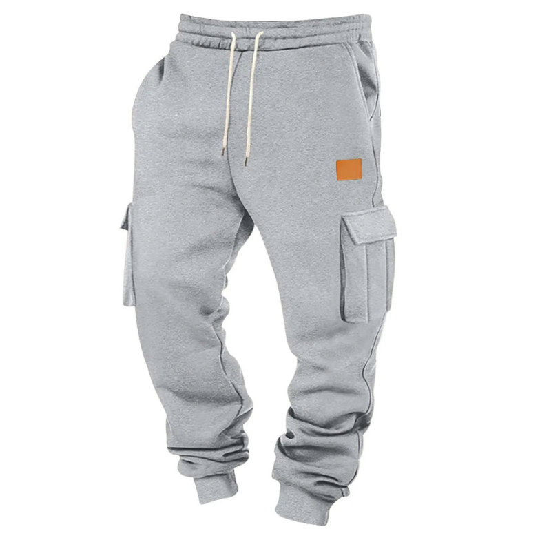 Herr Cargo Byxor Tapered - Praktisk Vinterstil - Grå