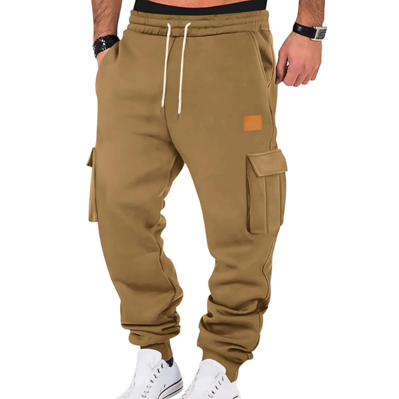 Herr Cargo Byxor Tapered - Praktisk Vinterstil - Kamel