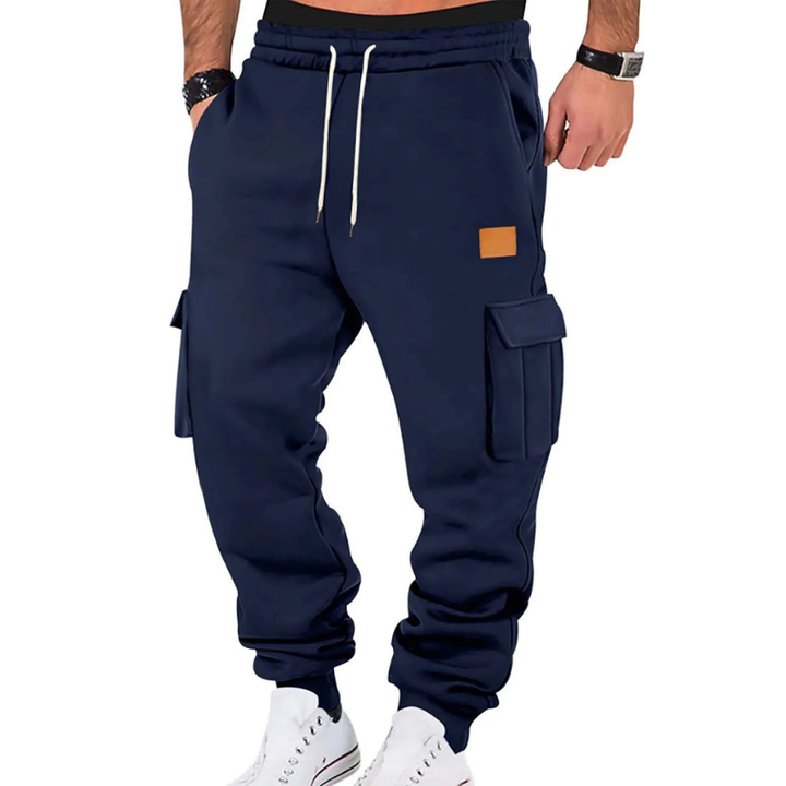 Herr Cargo Byxor Tapered - Praktisk Vinterstil - Marinblå