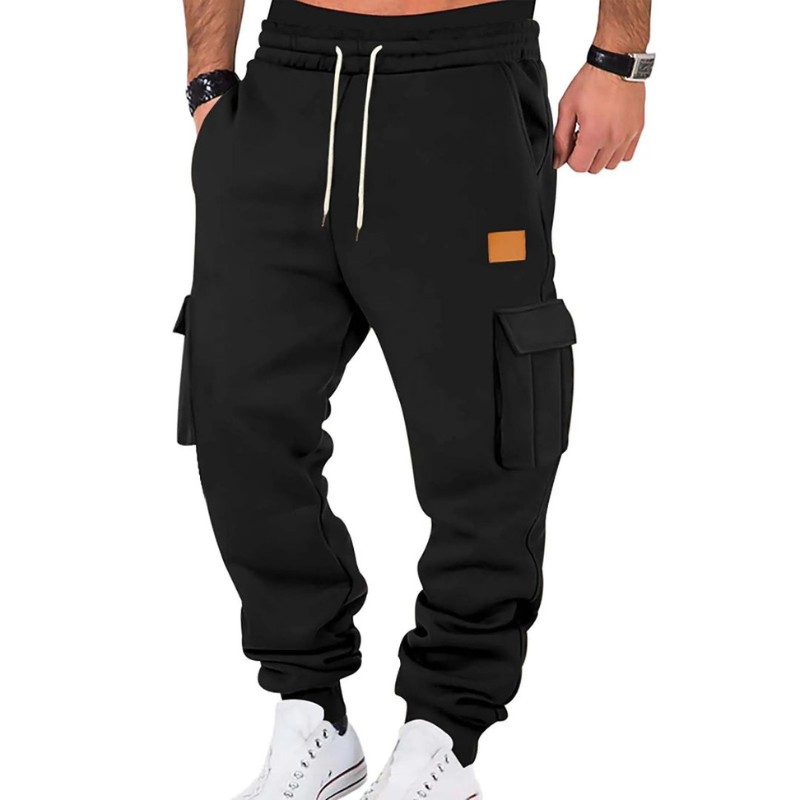 Herr Cargo Byxor Tapered - Praktisk Vinterstil - Svart