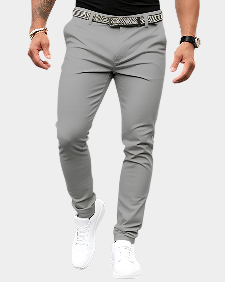 Herr Chino-Byxor - Smart-Casual Stil - Grå