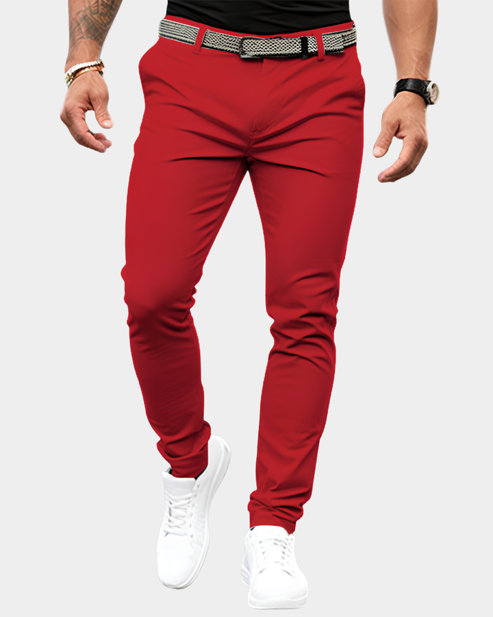 Herr Chino-Byxor - Smart-Casual Stil - Röd