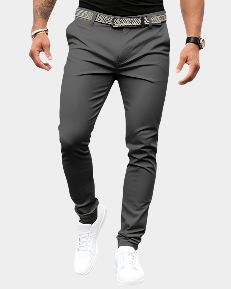 Herr Chino-Byxor - Smart-Casual Stil - Svart