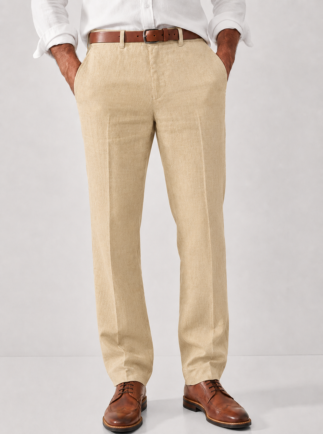 Herr Chinos Smart-Casual - Elegant och Flexibel - Beige