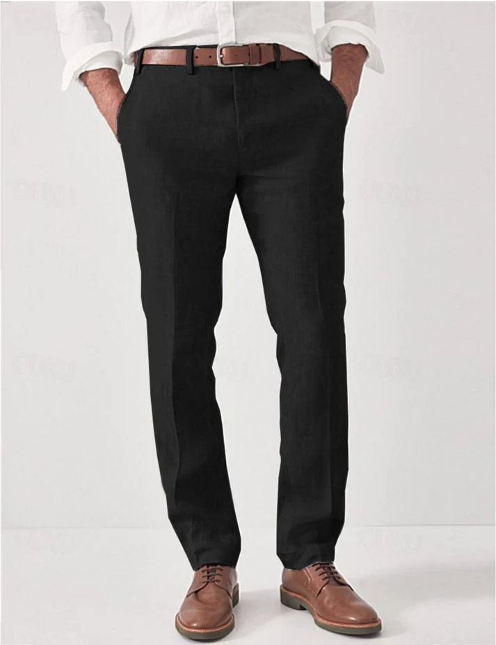 Herr Chinos Smart-Casual - Elegant och Flexibel - Svart