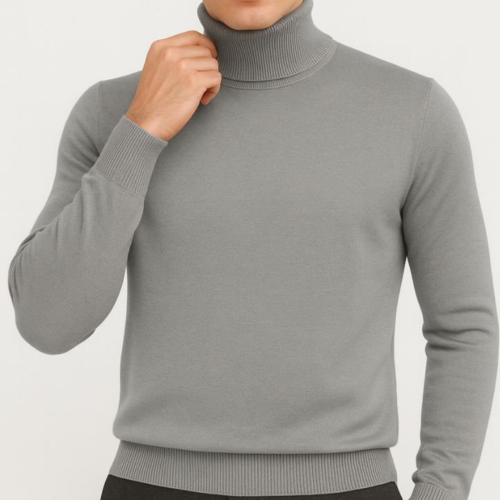 Herr Coltrui Slim Fit - Elegant Turtleneck - Grå