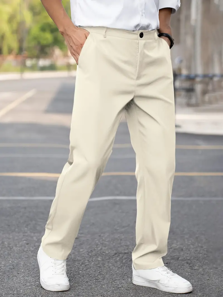 Herr Comfort Fit Byxor - Klassisk Casual Design