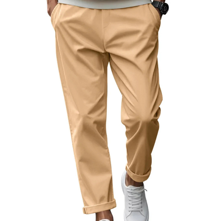 Herr Comfort Fit Byxor - Modernt Casual Design - Beige