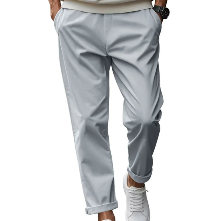 Herr Comfort Fit Byxor - Modernt Casual Design - Grå