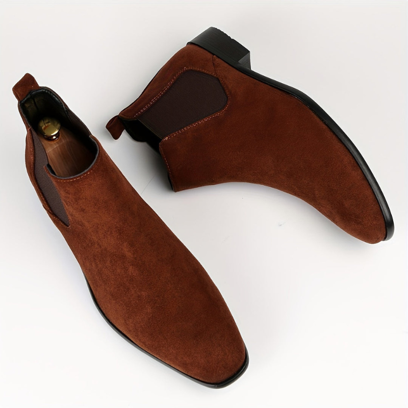 Herr Elastiska Ankelskor - Slip-On med Antislip Sula - Brun
