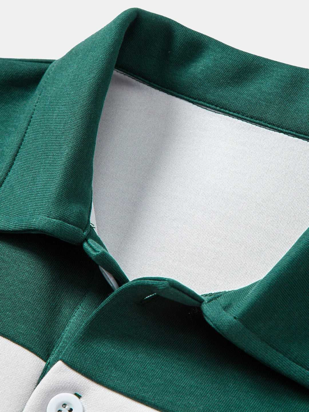Herr Färgblock Polokrage Sweatshirt – Avslappnad Passform