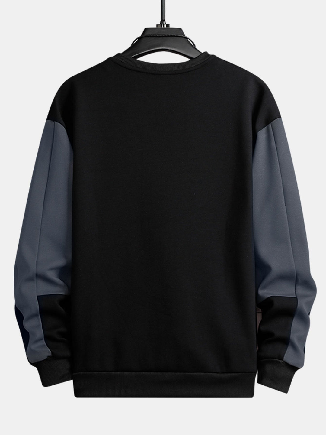 Herr Färgblock Sweatshirt – Avslappnad Passform Långärmad